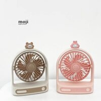 Quạt USB để bàn sạc tích điện Little baby bear rabbit face cool