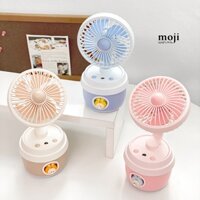 Quạt USB để bàn sạc tích điện phun sương Little animal cosplay rabbit face phối màu có đèn