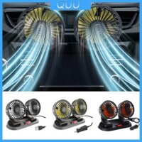 Quạt USB gắn trên xe QUU Quạt ô tô 12V 24V Quạt làm mát đầu kép Quạt làm mát tự động Quạt làm mát