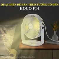 Quạt usb mini để bàn treo tường kiêm đèn ngủ dùng cho nhiều mục đích hoco F14  Hàng chính hãng