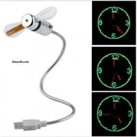 Quạt USB tích hợp đồng hồ Led khi quay
