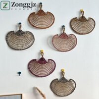 Quạt vận hành bằng tay ZONGGJZ, Quạt cầm tay dệt tay cổ xưa, Quạt treo tường trang trí ống hút lớn bền mùa hè