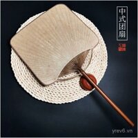 Quạt vuông tròn phong cách Trung Quốc bằng tre cũ, quạt giấy Xuân thủ công, quạt cung điện retro bán chín, quạt ảnh phong cách Nhật Bản Hanfu
