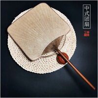 Quạt vuông tròn phong cách Trung Quốc bằng tre cũ, quạt giấy Xuân thủ công, quạt cung điện retro bán chín, quạt ảnh phong cách Nhật Bản Hanfu