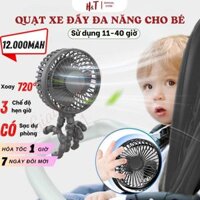 Quạt xe đẩy cho bé, Quạt cấm tay bạch tuộc xoay linh hoạt 720 độ, pin 12000mAh sử dụng 45 giờ có hẹn giờ thông minh