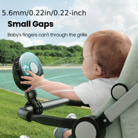 Quạt Xe Đẩy Mini Di Động, Quạt Kẹp Nhỏ Chạy Bằng Pin, Có Thể Tháo Rời 3 Tốc Độ Sạc 360° Xoay quạt để bàn cầm tay linh hoạt