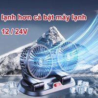 quạt xe ô tô, Quạt máy đôi mini 12v, 24v, xoay 360°, xe hơi cao cấp,quạt để bàn làm việc có bảng số điện thoại ô tô