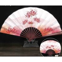 Quạt xếp cầm tay in hình cổ phong( có sẵn) chất vải