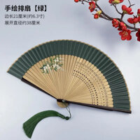 Quạt xoè cổ trang phố hoa sang trọng thiết kế xinh xắn ( Kèm bao quạt + tua rua )