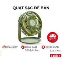 Quạt yoobao F2 Pro 10.000mAh mini tích điện để bàn pin 10000mah chạy liên tục 50h