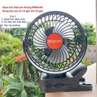 Quạt Yoobao F8 3 in 1 8000mah - Sạc Dự Phòng, Đèn - Bảo hành chính hãng 12 tháng
