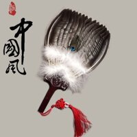 Quạt Zhuge Liang, quạt biểu diễn, quạt lông ngỗng, quạt lông vũ, quạt Kongming, quà tặng quạt, quạt thủ công, quạt lông vũ