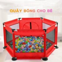 Quây bóng lục giác khung inox cho bé tặng kèm 10 bóng nhựa