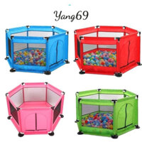 Quây bóng lục giác khung inox vải dù cho bé tặng kèm 5 quả bóng cho bé