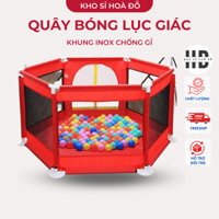 Quây bóng lục giác khung inox chống rỉ cho bé cao cấp_KHO SỈ HOA ĐỖ