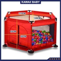 Quây bóng lục giác kiêm cũi tặng kèm 10 bóng nhựa 5 cm