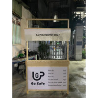 Quầy cafe gỗ gấp gọn 1m2x50cm có bàn phụ