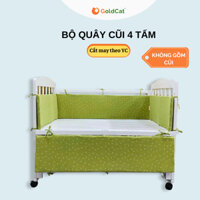 Quây Cũi Cho Bé GOLDCAT Cắt May Theo Yêu Cầu, Thiết Kế 4 Tấm Bao Bọc Cũi Êm Ái, Chất Liệu Cotton An Toàn Mềm Thoáng
