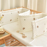 Quây cũi cho bé, quây cũi cotton hạt đậu nhung mềm mịn