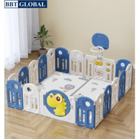Quây cũi gấp gọn khủng long có cột bóng rổ cao và ném vòng mầu ghi BBT GLOBAL BR9502