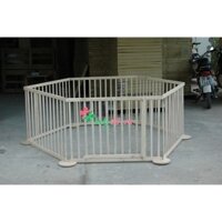 Quây cũi gỗ 5D 6 cánh cho bé