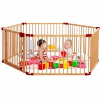 Quây cũi gổ 5D playpen 6 cánh