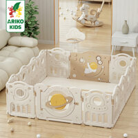 Quây cũi nhựa cho bé kiểu phi hành gia Lechin, tặng kèm cột bóng rổ, nhựa nguyên sinh dày dặn