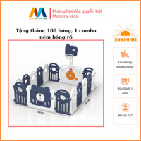 Quây cũi nhựa gấp gọn MẪU GẤU XỊNTẶNG 100 bóng 1 thảm, COMBO NÉM BÓNG RỔ