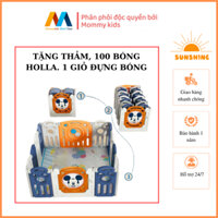 Quây cũi nhựa gấp gọn MICKEY TẶNG 100 bóng 1 thảm dày dặn 1 giỏ bóng cho bé