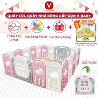 Quây Cũi Nhựa Gấp Gọn V-BABY Cho Bé Hình Con Cá 2025 - Kèm Quà Tặng