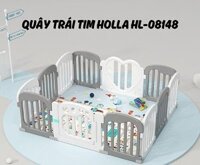 Quây cũi nhựa Holla trái tim HL-08148: Màu xám, trắng