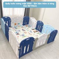 Quây cũi nhựa Holla vương niệm cho bé: Xanh, Cam