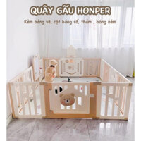 Quây cũi nhựa HONPER cho bé vui chơi tặng kèm bảng vẽ, cột bóng, dautayshop.vn