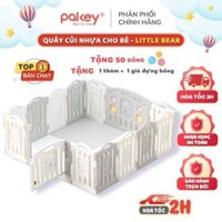 Quây Cũi Nhựa PAKEY Cao Cấp 2025 Tặng Thảm + Bóng + Giỏ Bóng, Quây Cũi Nhựa Cho Bé Little Bear An Toàn Dày Dặn