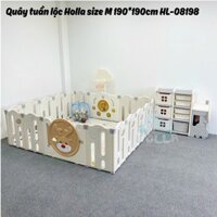 Quây cũi nhựa tuần lộc gấp gọn HOLLA 2022,đầy đủ thảm,bóng,giỏ đựng và cột bóng rổ cho bé