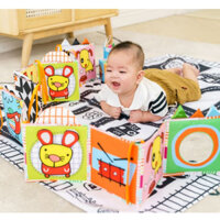 Quây cũi vải 3D Lalala baby, kèm gương không bể, xúc xắc, phát triển đa giác quan cho bé