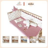 Quây cũi xô cho bé Mochee muslin 120x70cm, bộ quây cũi họa tiết an toàn cho trẻ - Monnie Kids