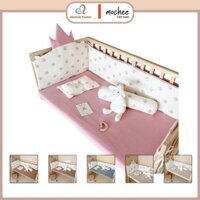 Quây cũi xô cho bé Mochee muslin 120x70cm, bộ quây cũi họa tiết an toàn cho trẻ - Monnie Center
