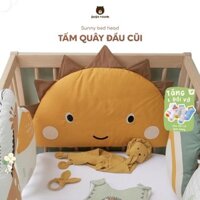 Quây đầu cũi cho bé, gối nằm đa năng, quây chống va đập, bông hữu cơ an toàn, hình mặt trời dễ thương