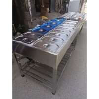 Quầy giữ lạnh buffet 16 khay có giá nan để đồ