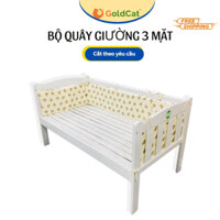 Quây Giường Cũi Ghép 3 Mặt GOLDCAT Bao Gồm Ruột Bông Và Vỏ Chất Vải Cotton Mềm Mát, Cắt May Theo Yêu Cầu