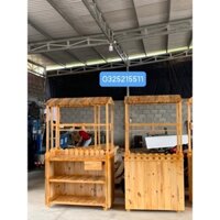 Quầy gỗ bán trà sữa
