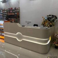 Quầy lễ tân bo cong sơn PU QLT059