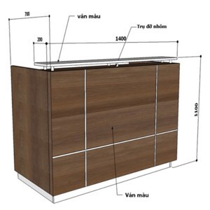 Quầy lễ tân giả đá QLT105