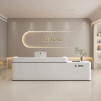 Quầy lễ tân văn phòng thiết kế màu trắng sang trọng QLT05