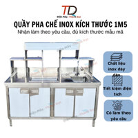 Quầy pha chế 1m5 quầy pha chế inox sự dụng cho quán trà chanh trà sữa quán bar