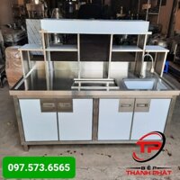 Quầy pha chế inox 1.6m một chậu rửa, Bảo hành 5 năm