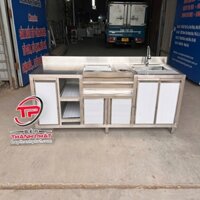 Quầy pha chế inox 1m8, thiết kế ngăn kéo, hộc để siro - Nhận thiết kế theo yêu cầu