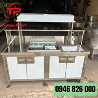 Quầy Pha Chế inox có khay topping ướp lạnh