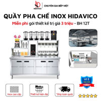 Quầy Pha Chế Inox Hidavico, Quầy Bar Pha Chế Trà Sữa Cafe Cocktail Đủ Loại Kích Thước Theo Yêu Cầu